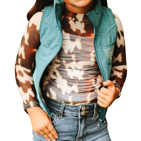 Girls Jade Embroidered Puffer Vest